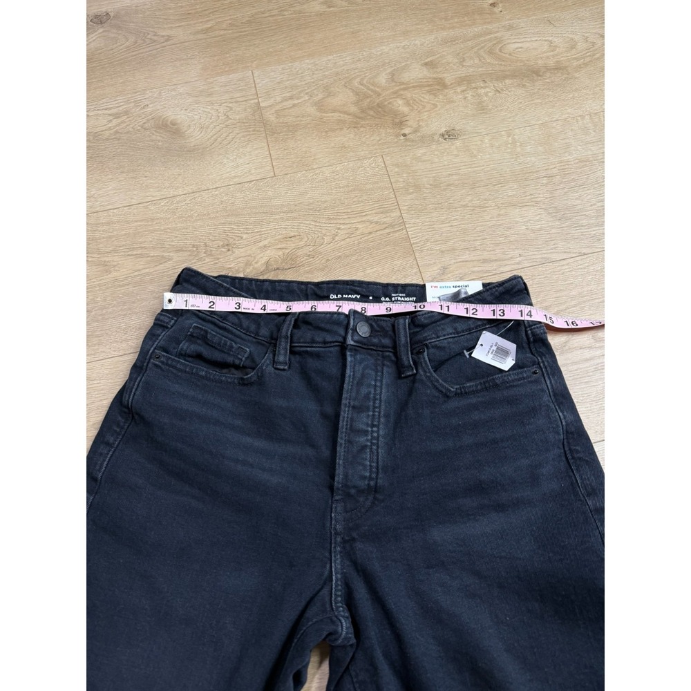 NWT Womens‎ Old Navy high rise OG straight secret slim pocket distressed jeans 6 - Picture 7 of 12